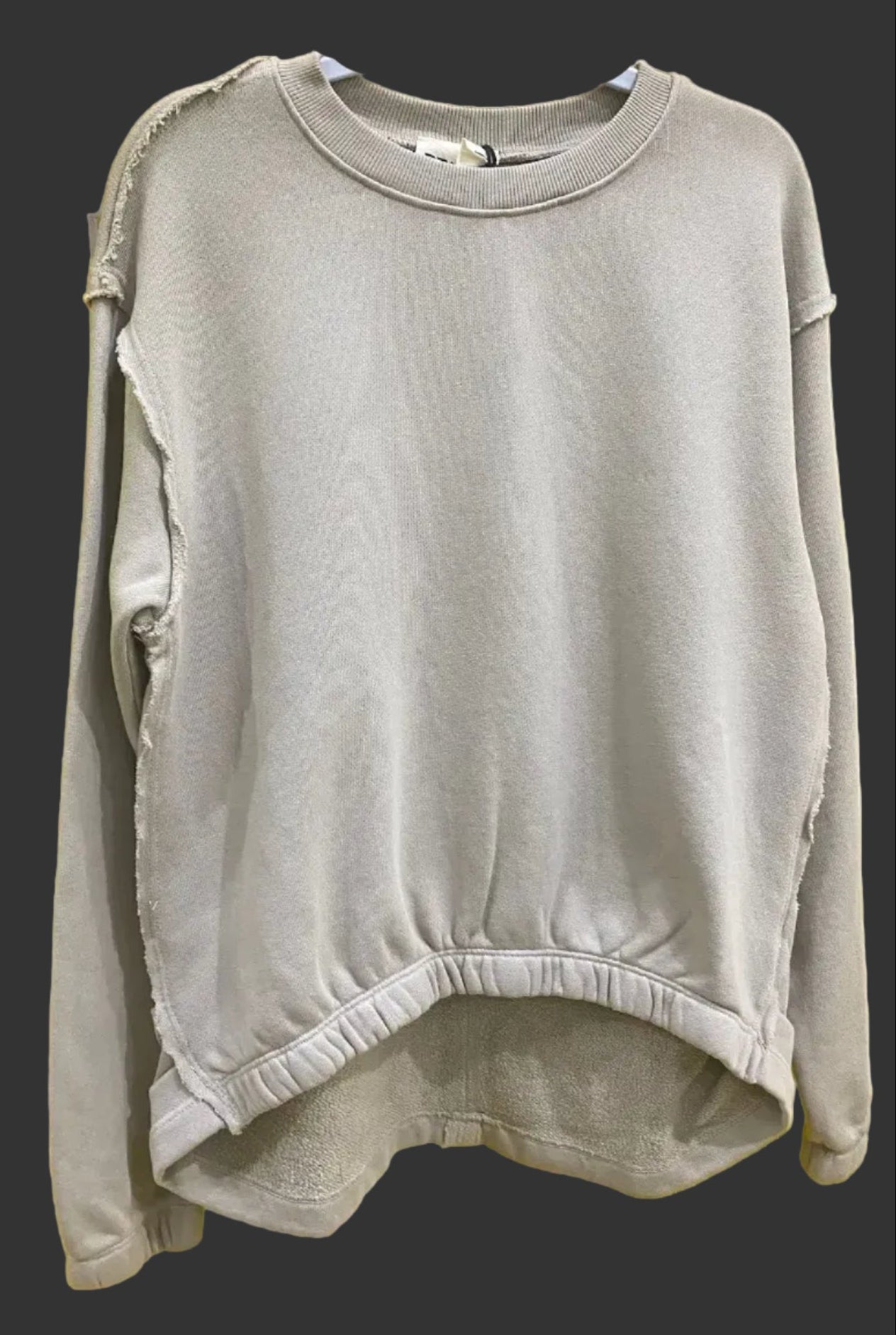 Raw Edge Tunic Top with Side Split HEM Pants