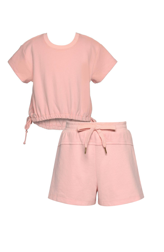 High Low Hem Sweatshirt & Sweatshorts