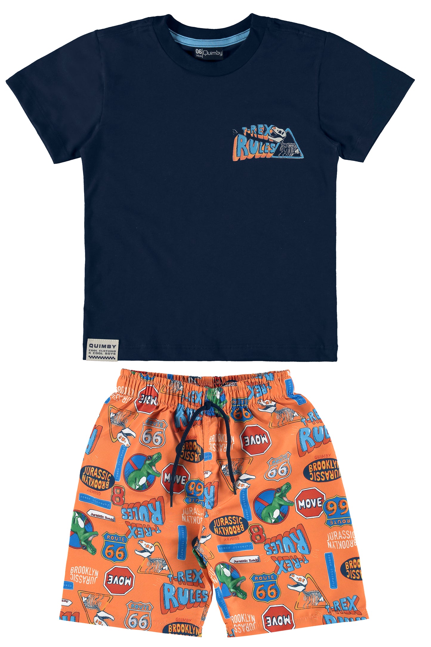 Navy T-Rex Rules Tee & Short