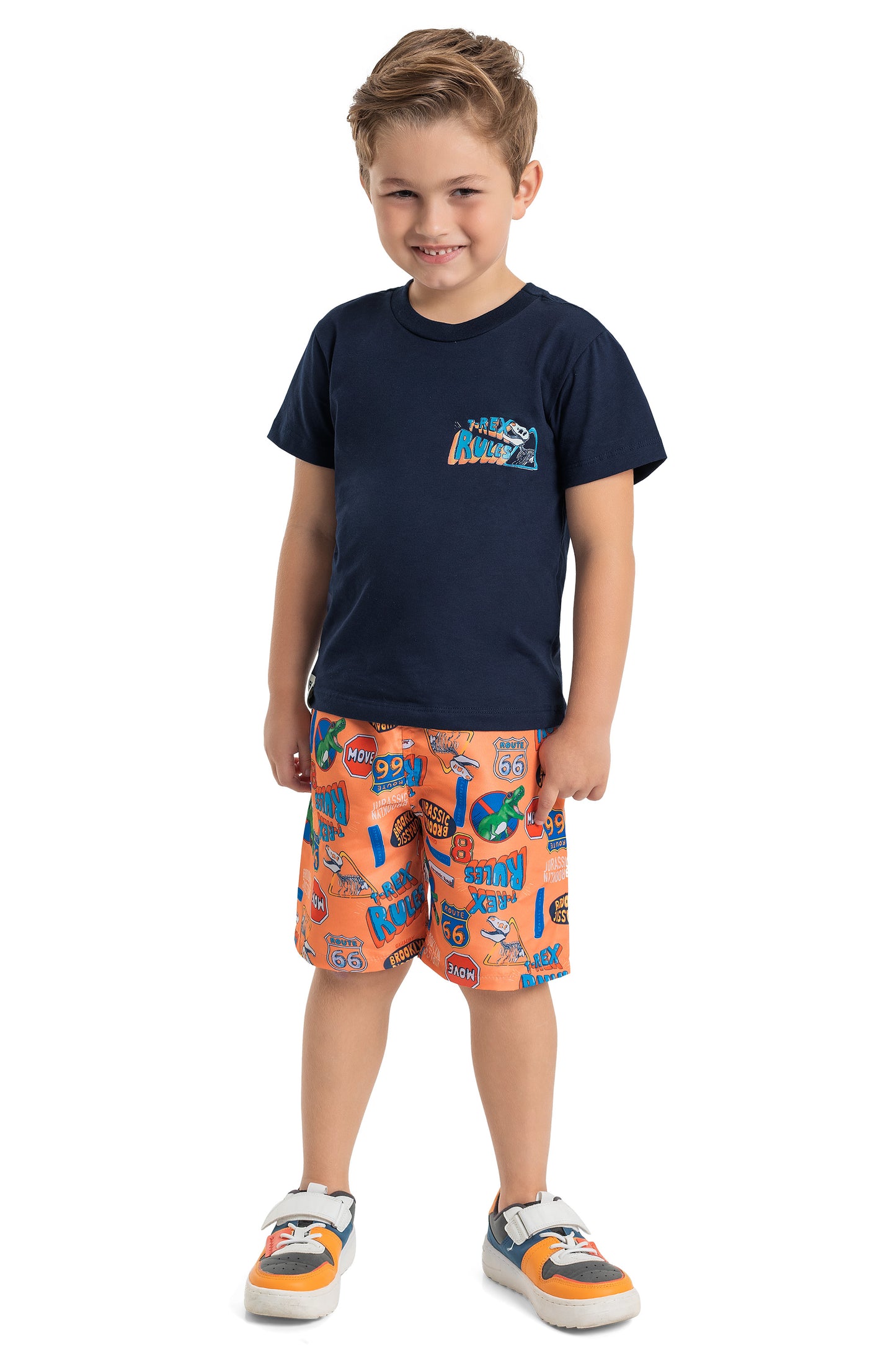 Navy T-Rex Rules Tee & Short