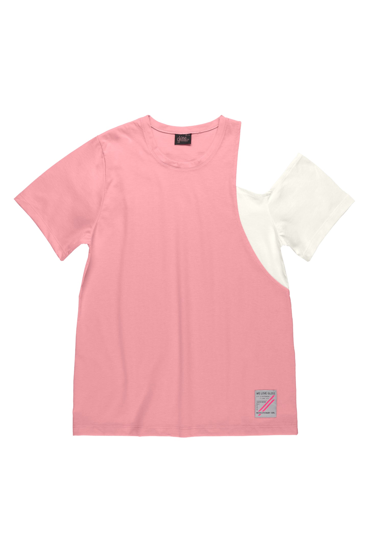 Neon Pink Single Off-Shoulder Tee & Sweatpants