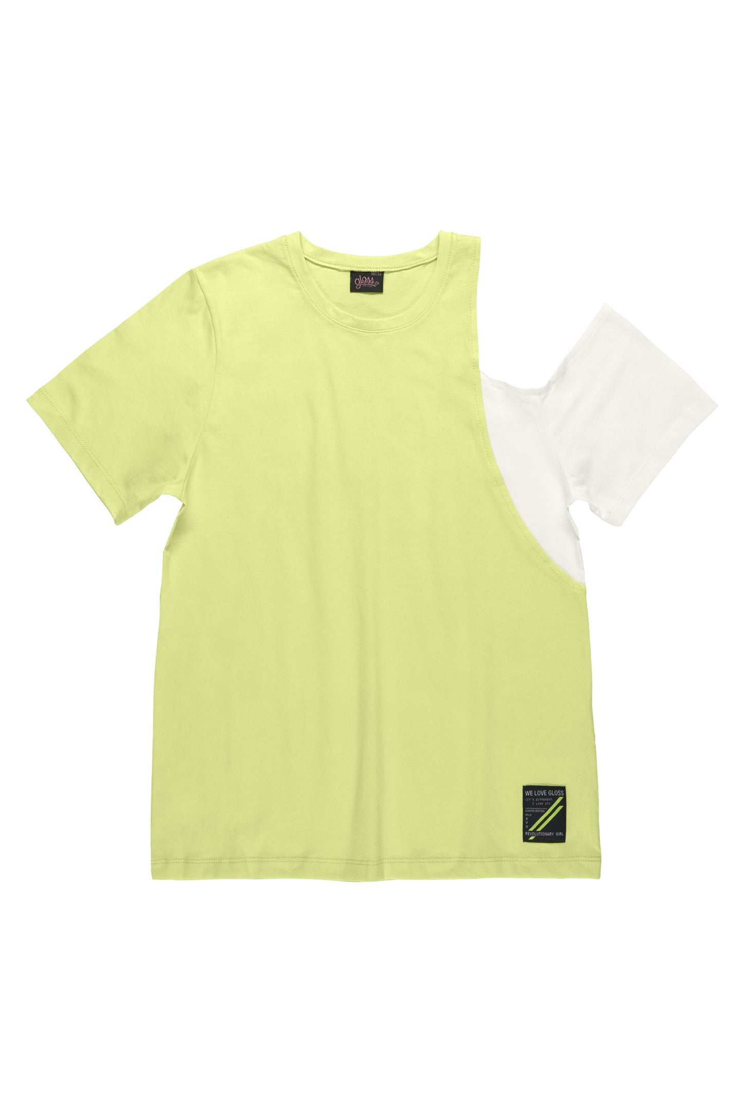Neon Green Single Off-Shoulder Tee & Sweatpants