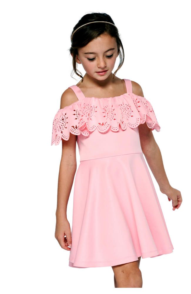 Fit & Flare Laser Cut Dress