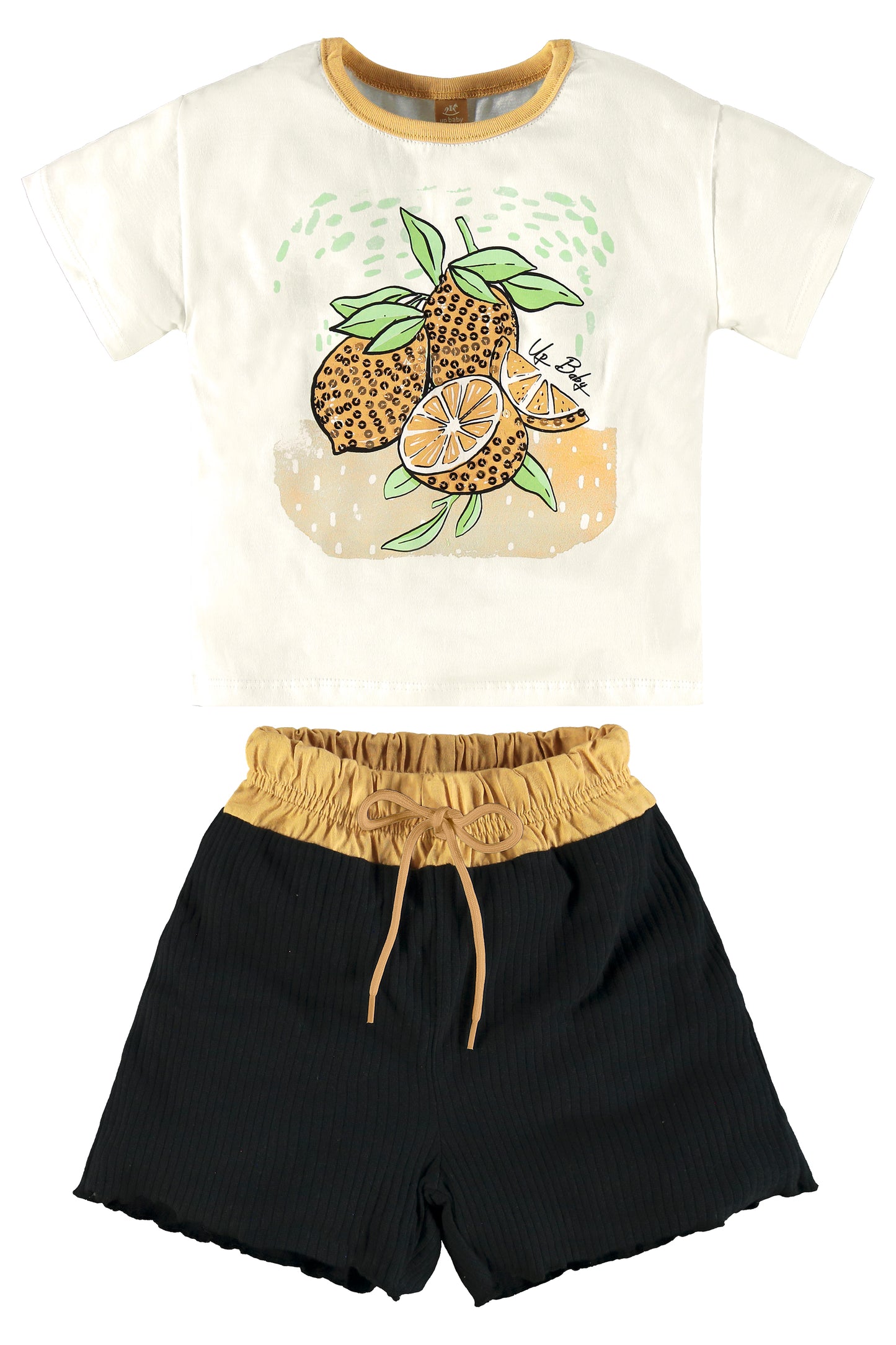Lemon Tee & Ribbed Shorts