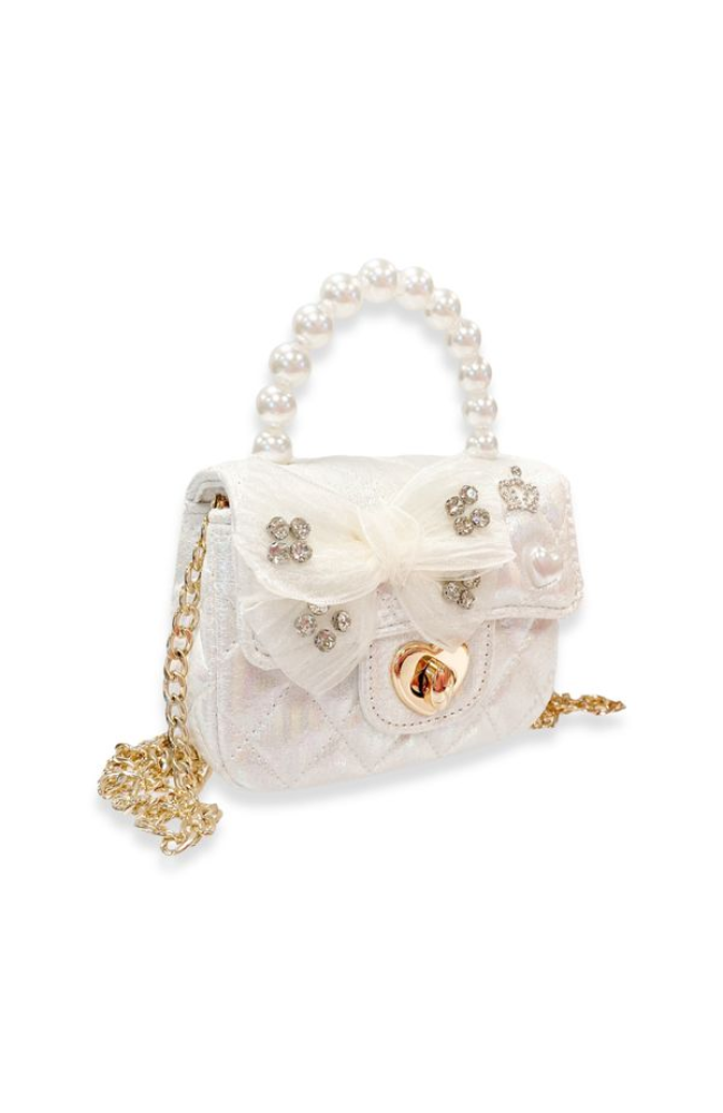 Embellished Bow Quilted Purse