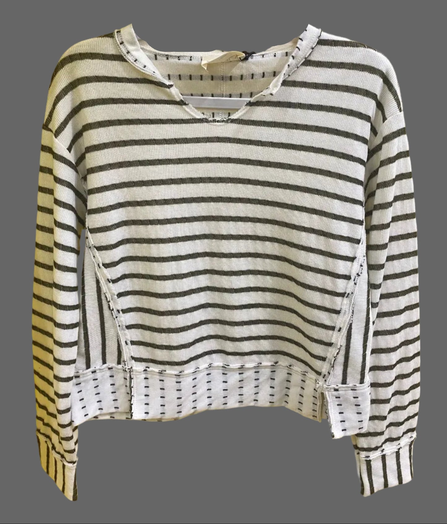 Stripe Cropped Tunic & Pleated Wide Leg Pants