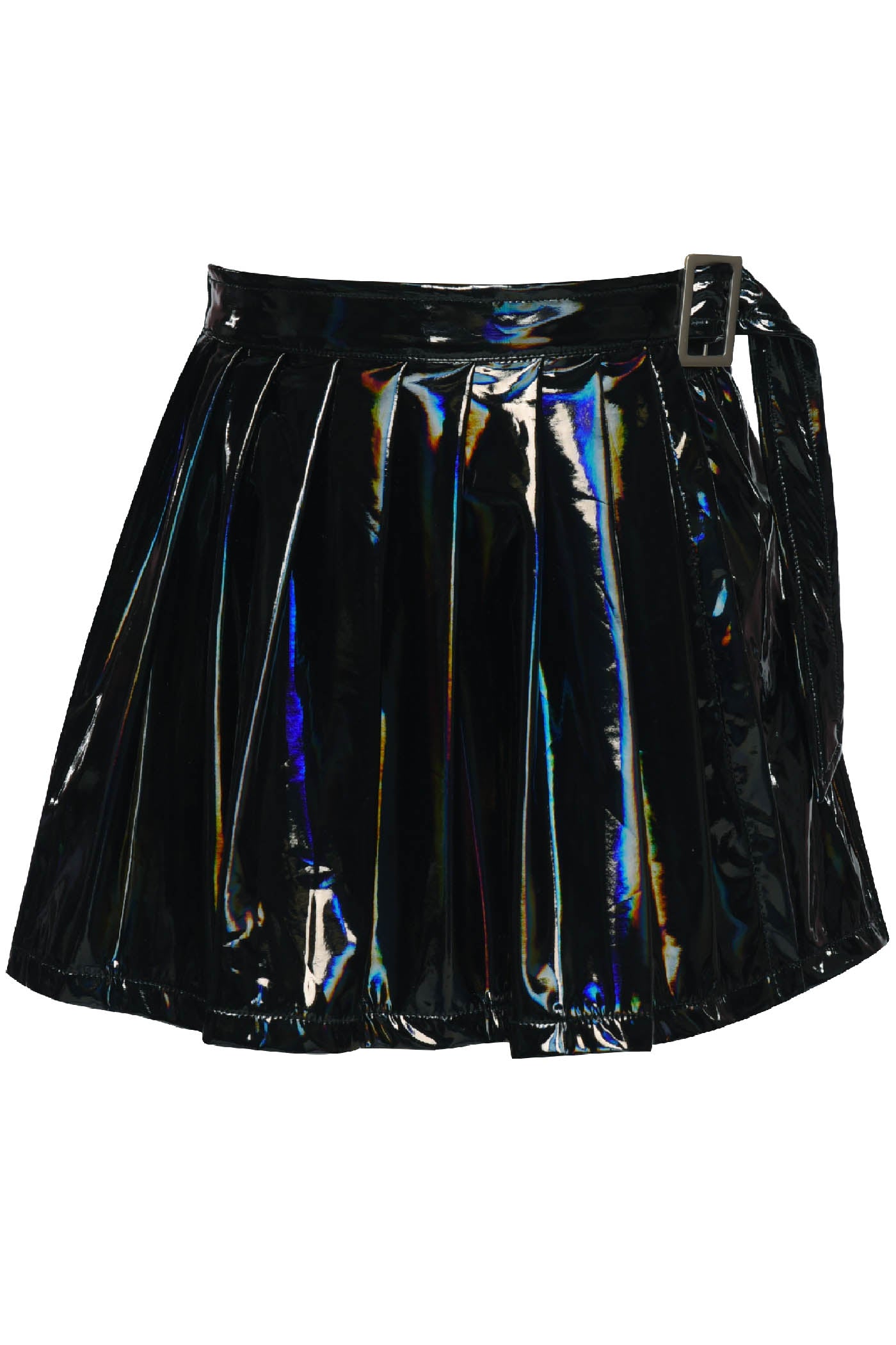 Asymmetrical Top & Pleather Pleated Skort