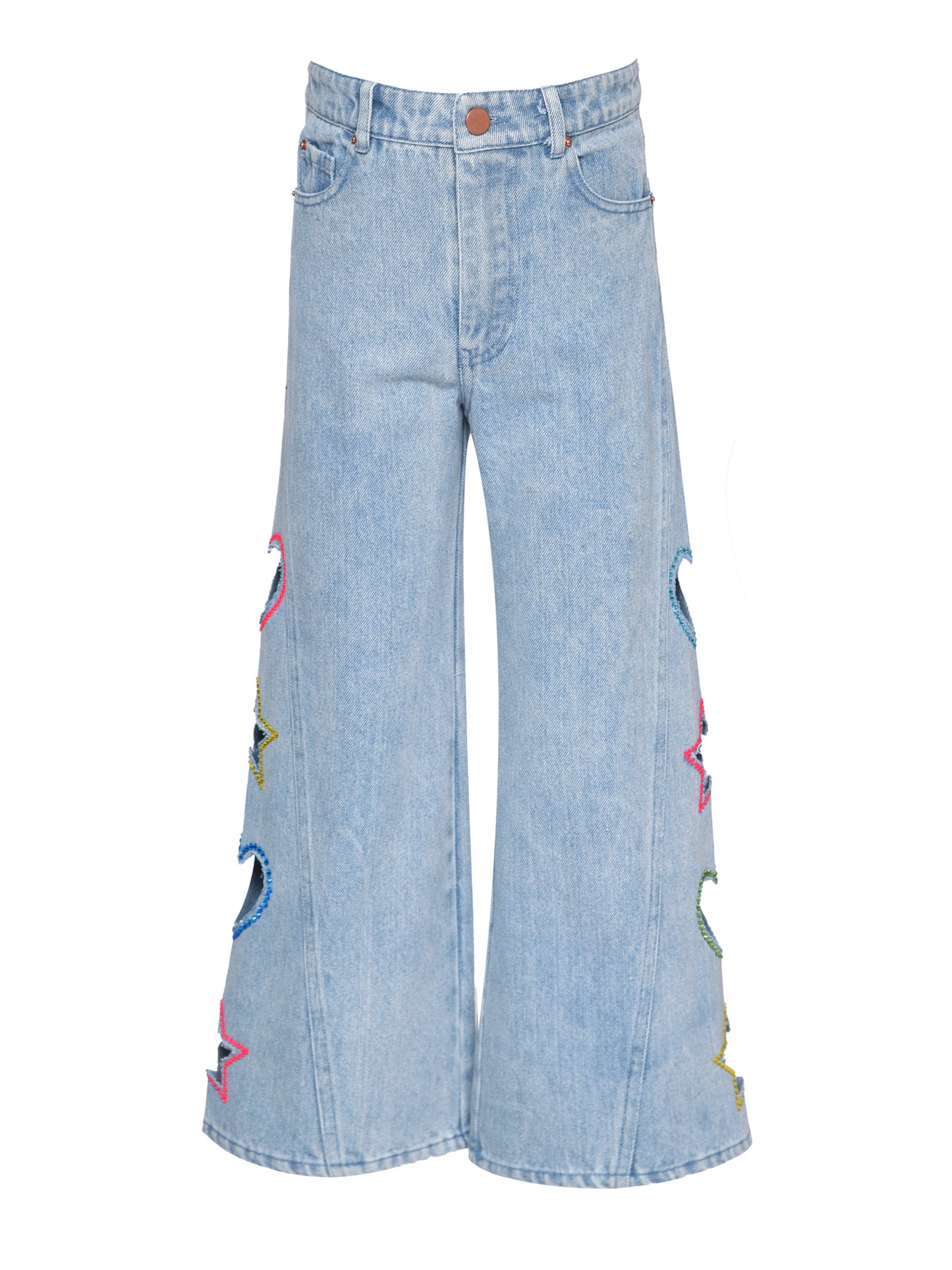 Double Strap Top with Cut Out Jeans