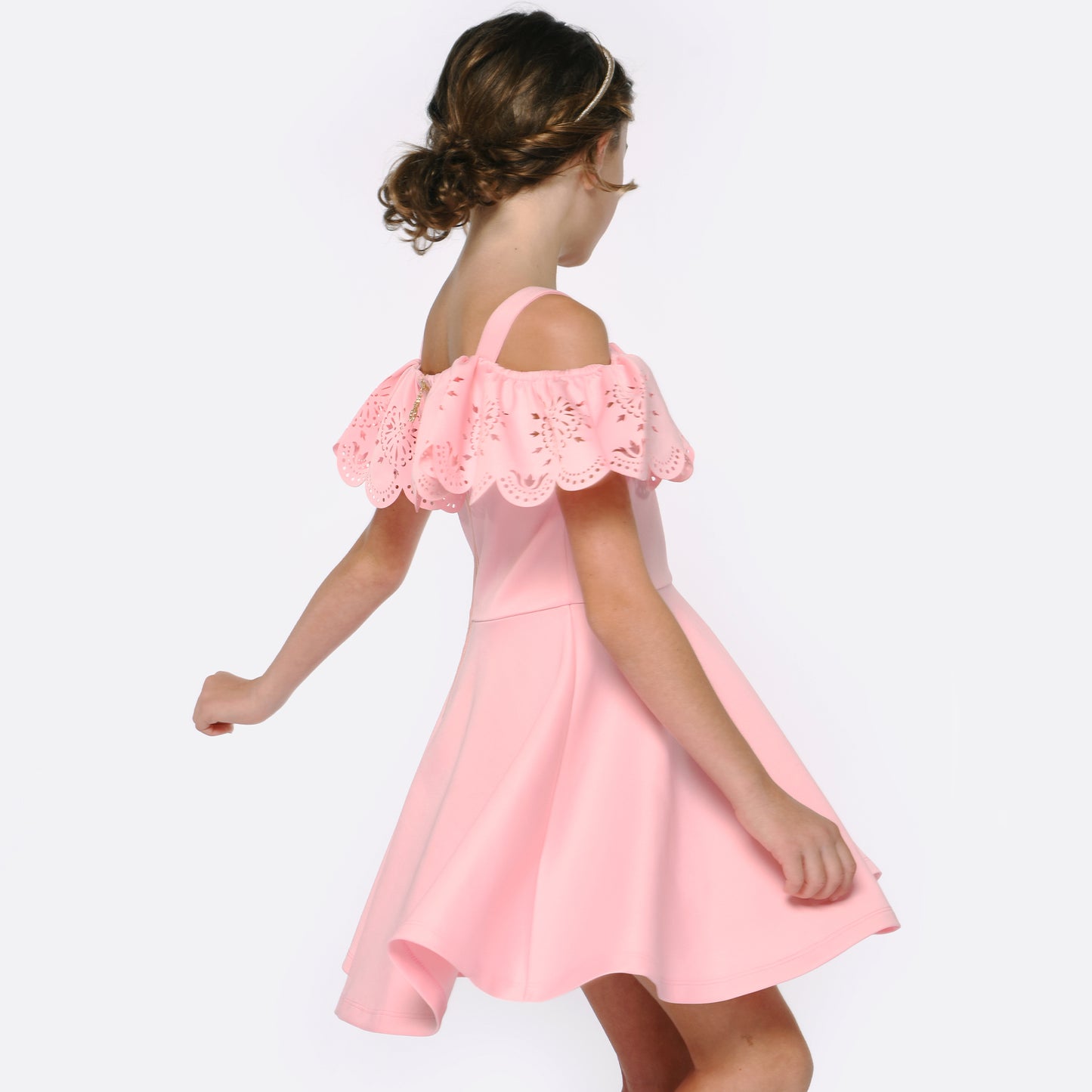 Fit & Flare Laser Cut Dress