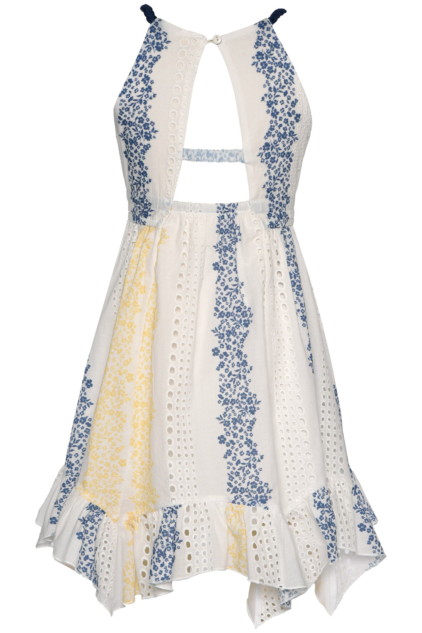 Printed Eylet Halter Dress