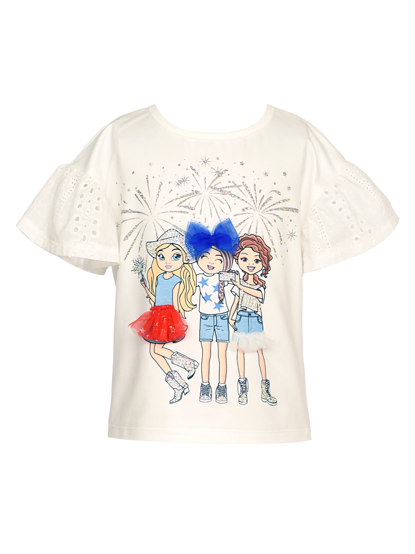Fireworks Top and Denim Tutu Skirt
