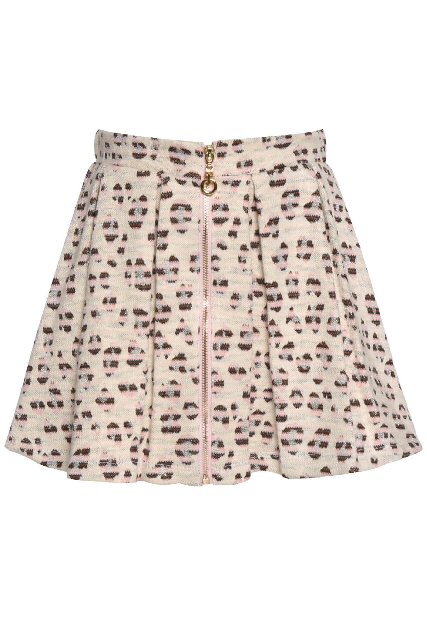 Ruffle Top & Pleated Zipper Skirt