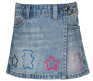 Top w/Bracelet print & Denim Wrap Skort