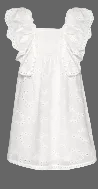 EMPIRE RUFFLE EYELET DRESS