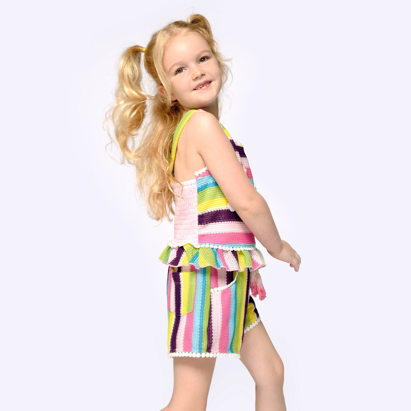 Stripe Peplum Top & Shorts