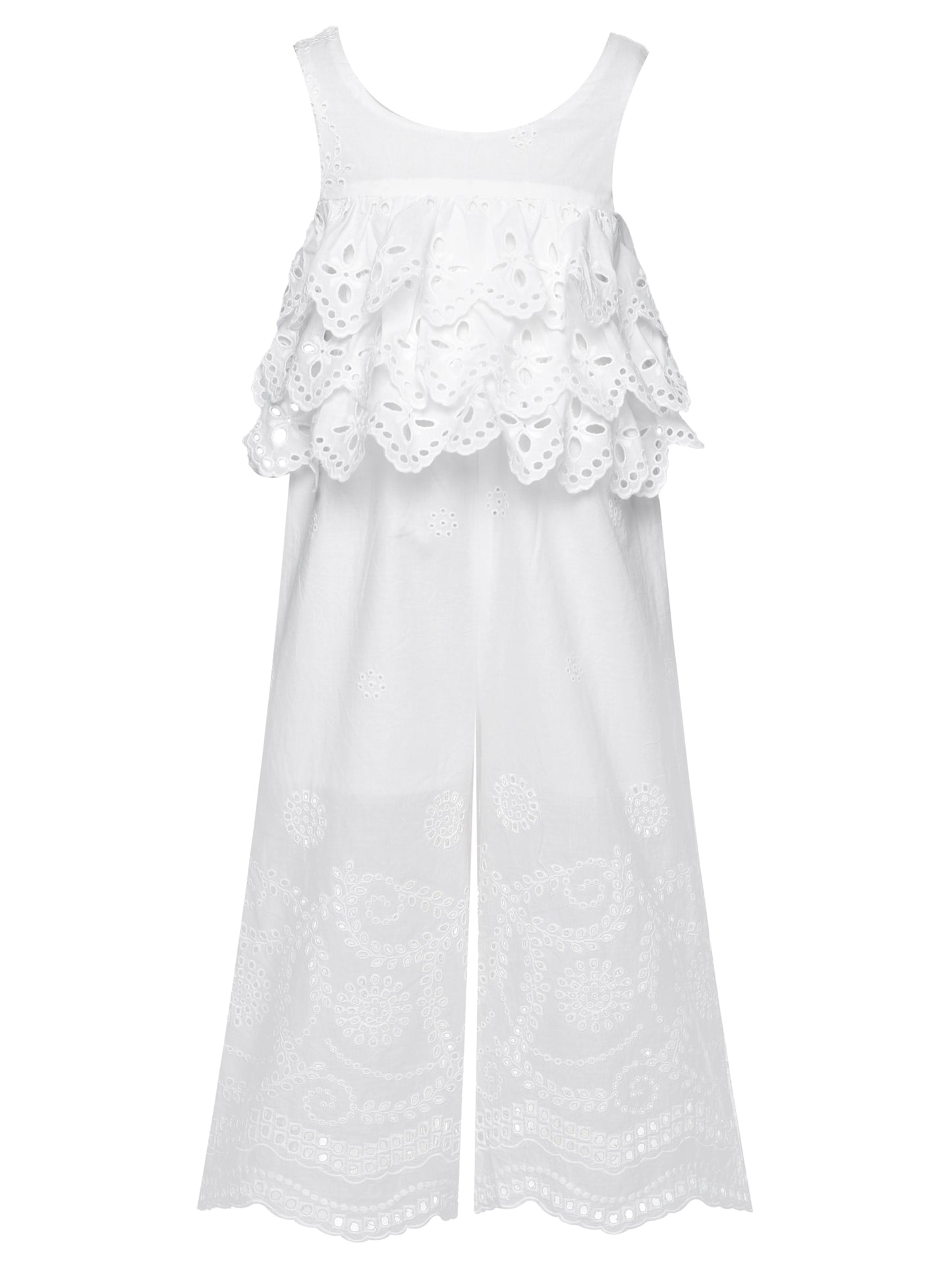 Eyelet Ruffle Jumpsuit