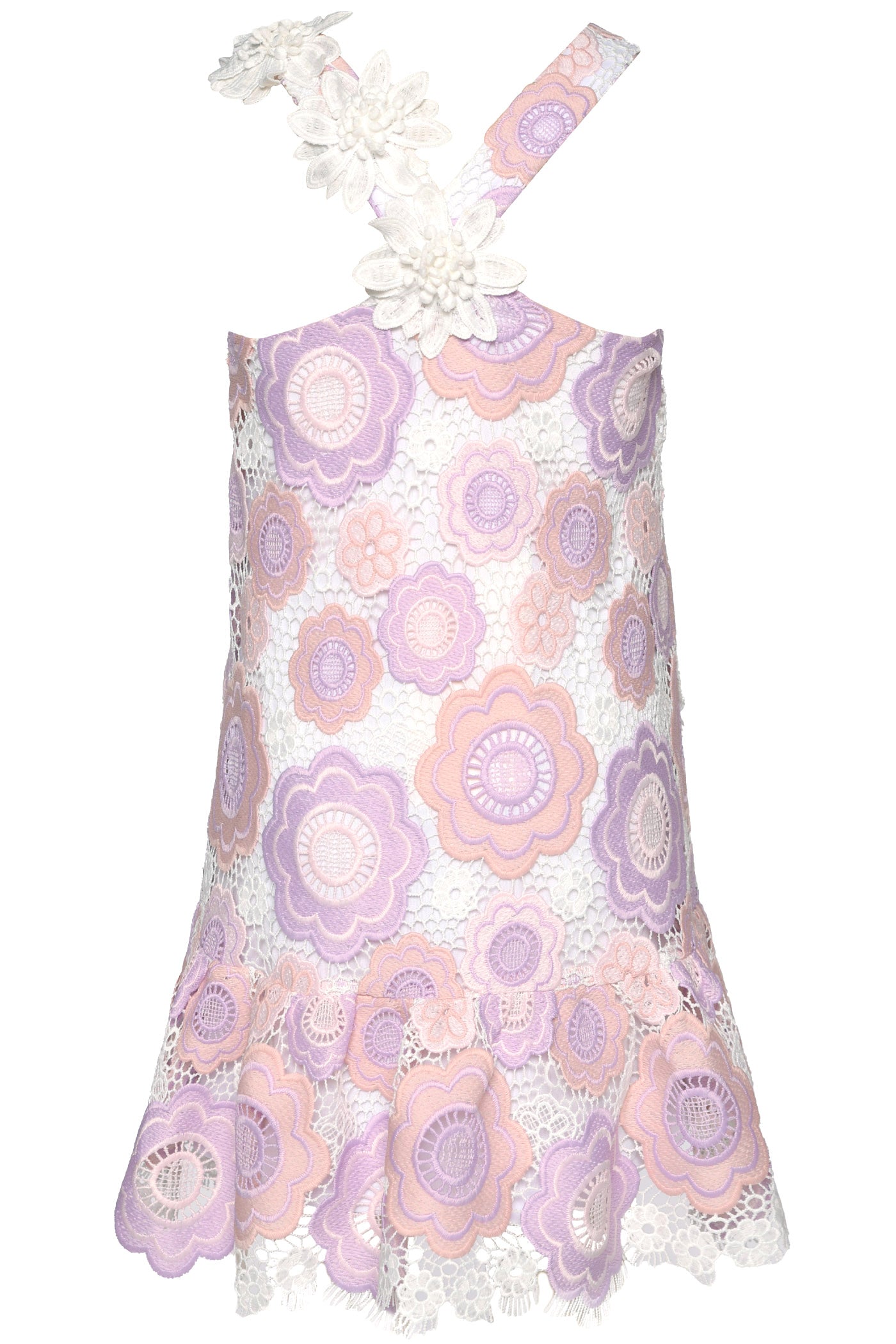 Floral Crochet Drop Waist Dress