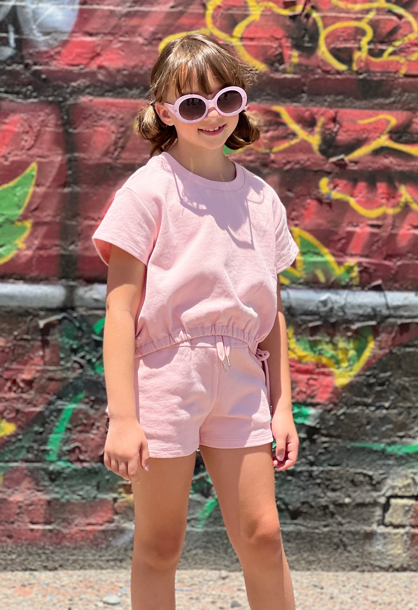 High Low Hem Sweatshirt & Sweatshorts