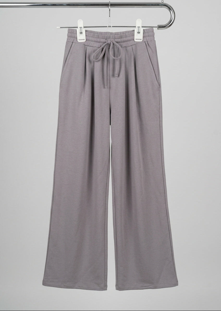 Dolman Pocket W/Hoodie & Pleated Wide Leg Pants