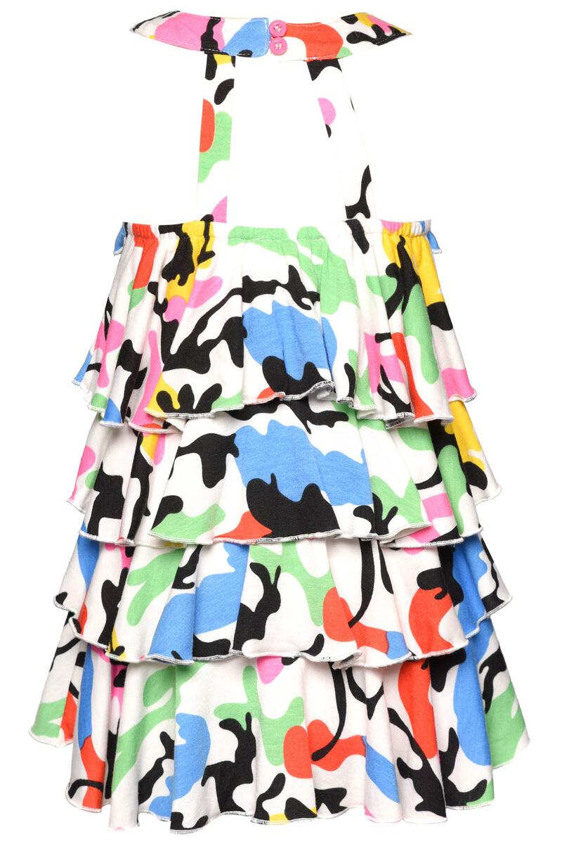 Tiered Ruffle Dress with Happy Patches