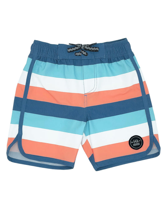 Coastal Stripe Swim Shorts & Rashguard in White