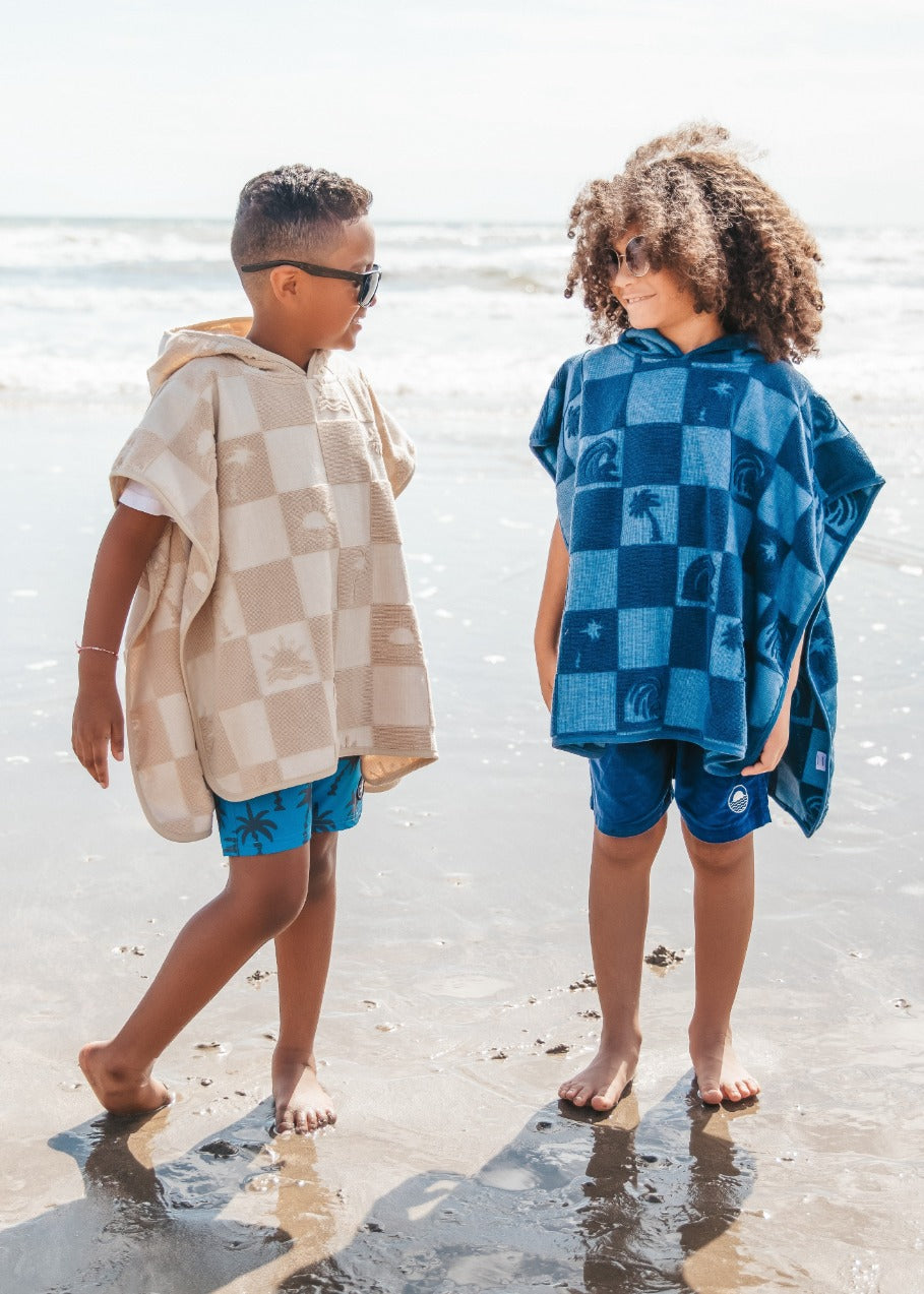 El Ray Towel Poncho in Navy