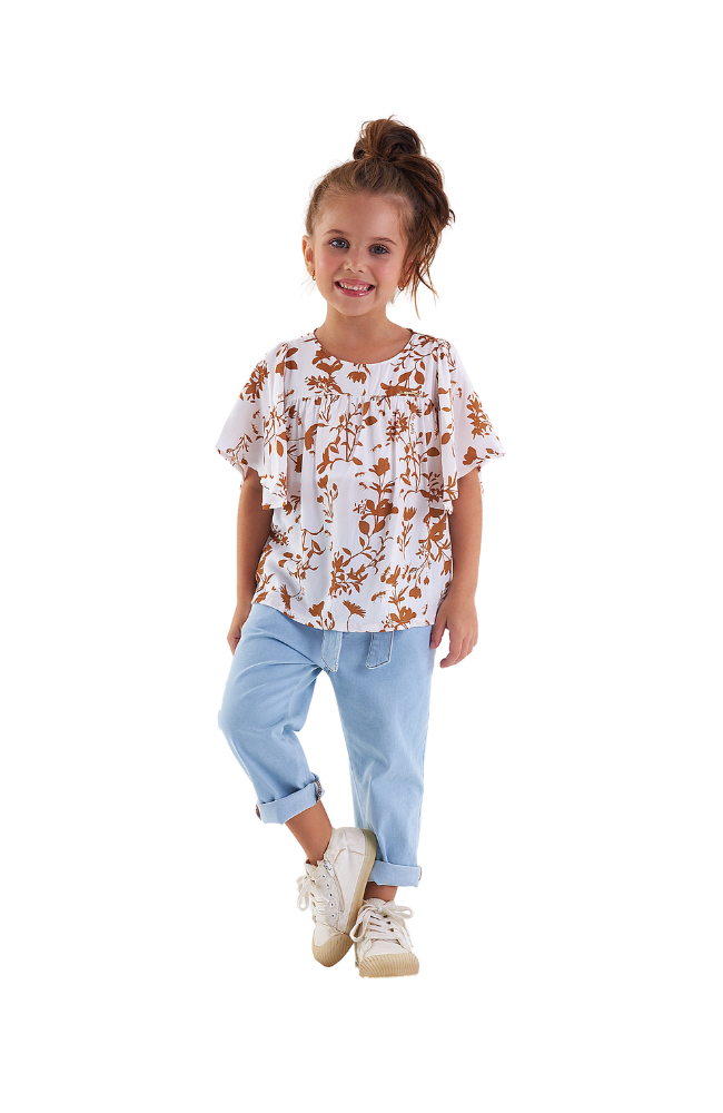 Amber Floral Blouse & Denim Pants