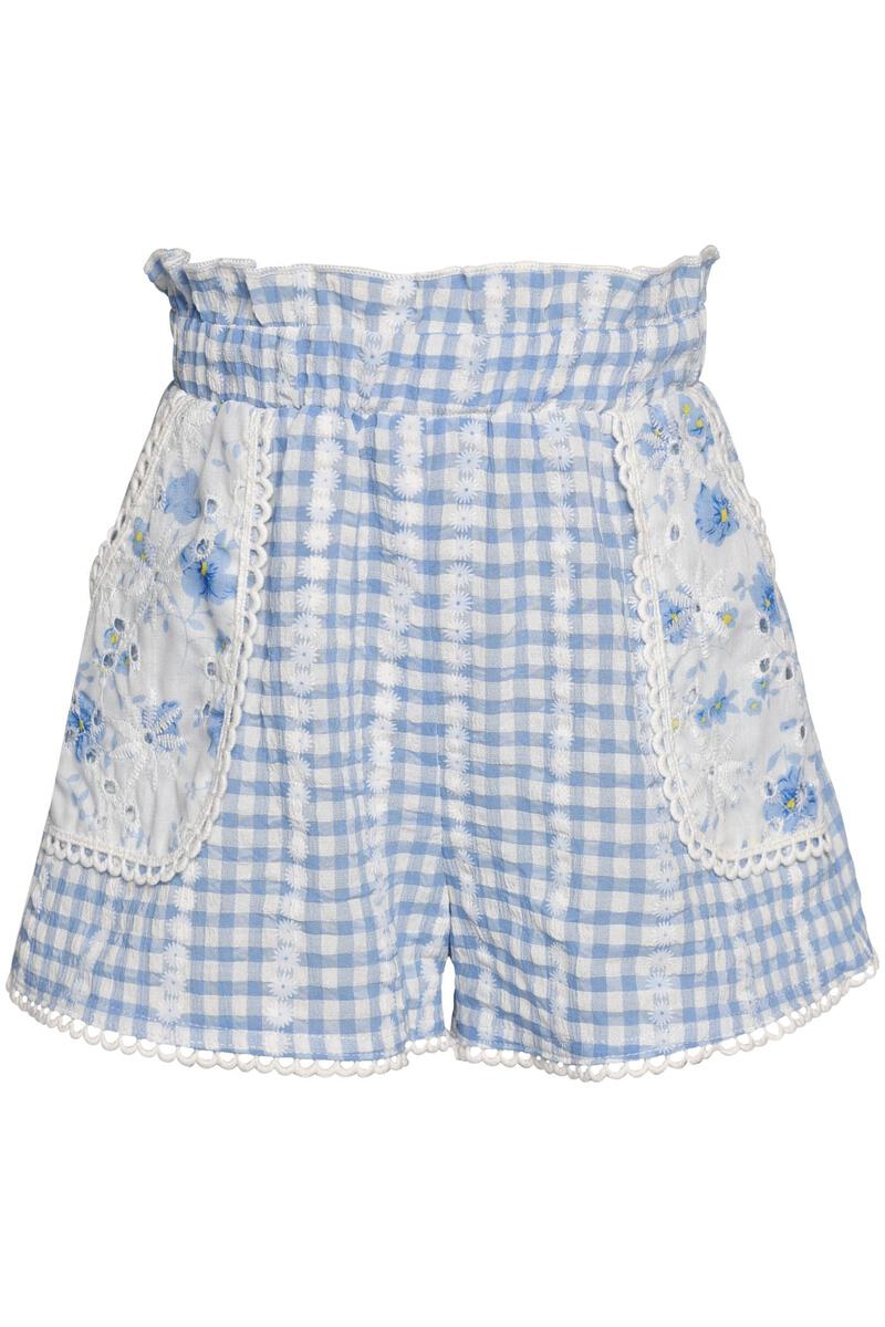 Ruffle Eyelet Top & Gingham Shorts