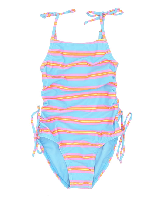 Horizon Stripe Swimsuit & Horizon Stripe Swim Shorts
