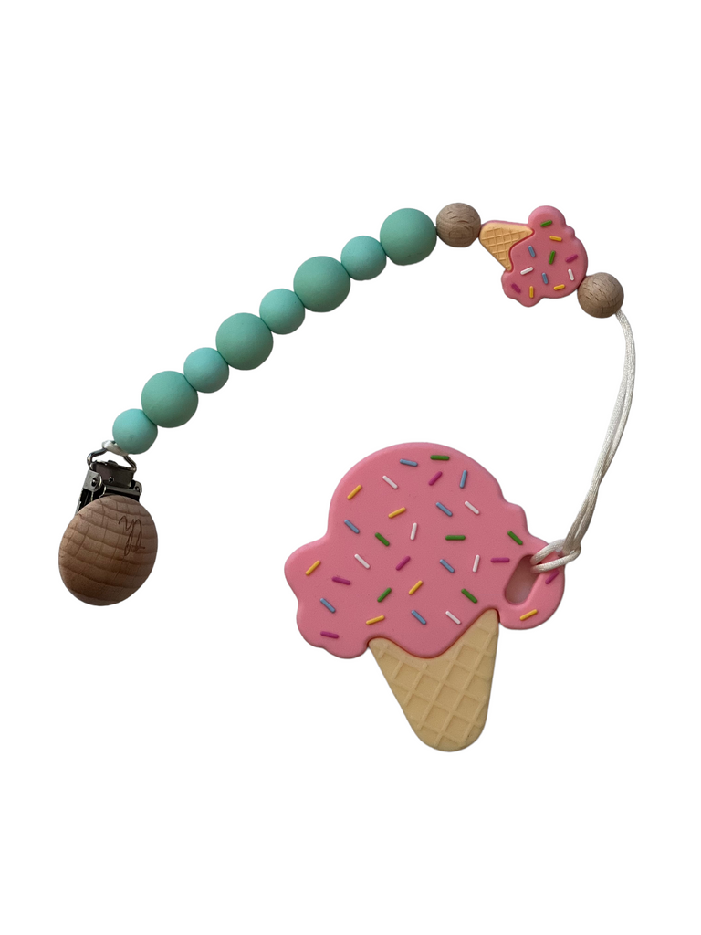 Strawberry Ice Cream Teether & Clip Set