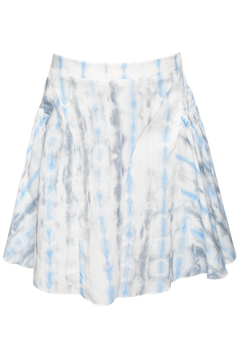 Tie Dye Crop Top with Shoulder Ruffles & Tie Dye Skater Skirt