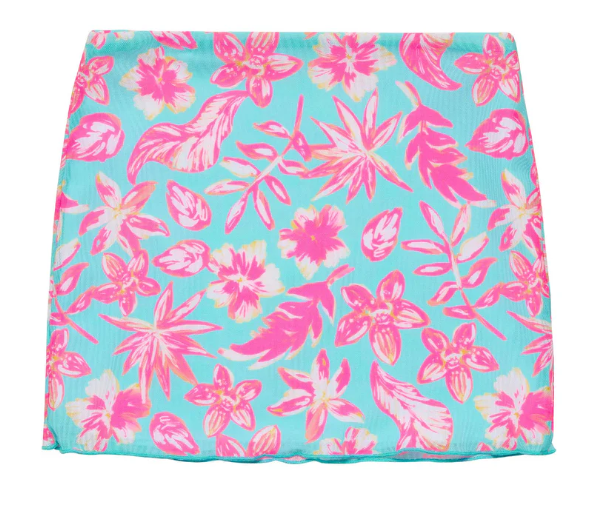 Tropical X Back Swimsuit w/ Teen Mini Skirt