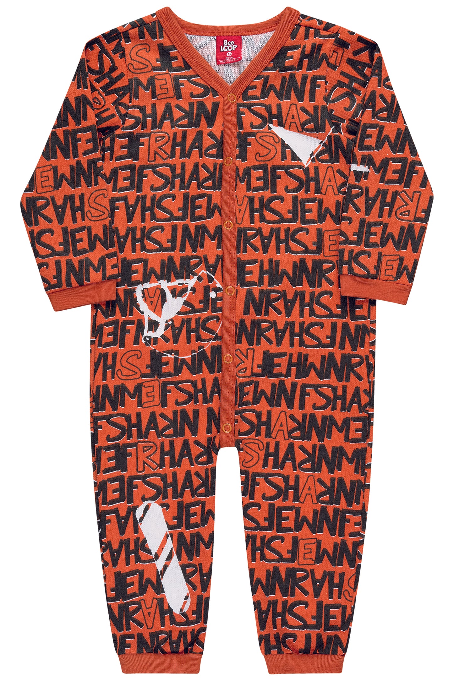 Letters Romper in Orange