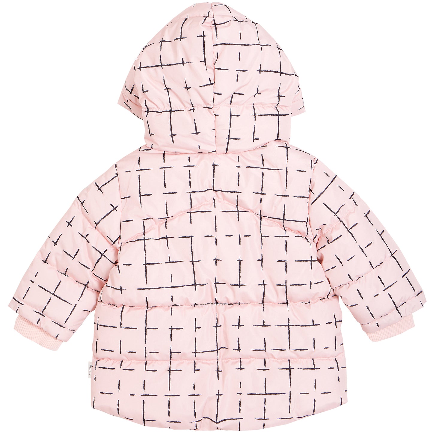 Pink Geometric Tile Puffer Coat