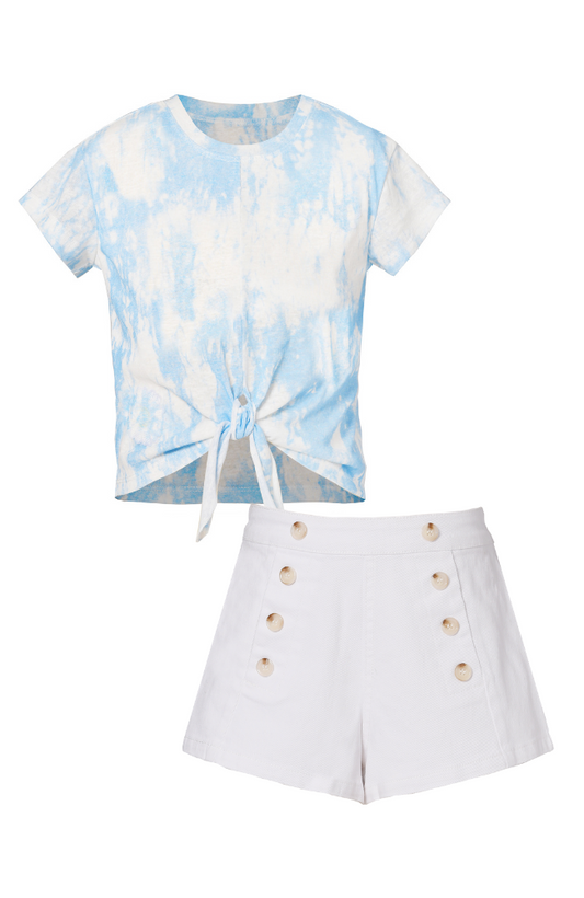 Tie Dye Top & Sailor Shorts