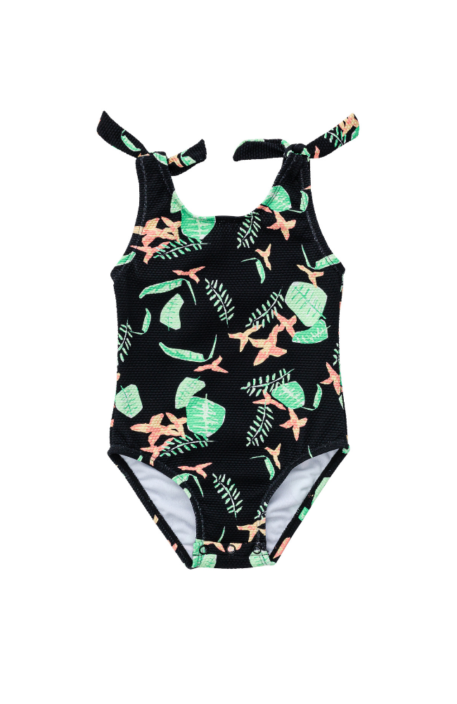Neon Rainforest Tie Swimsuit (Sustainable)