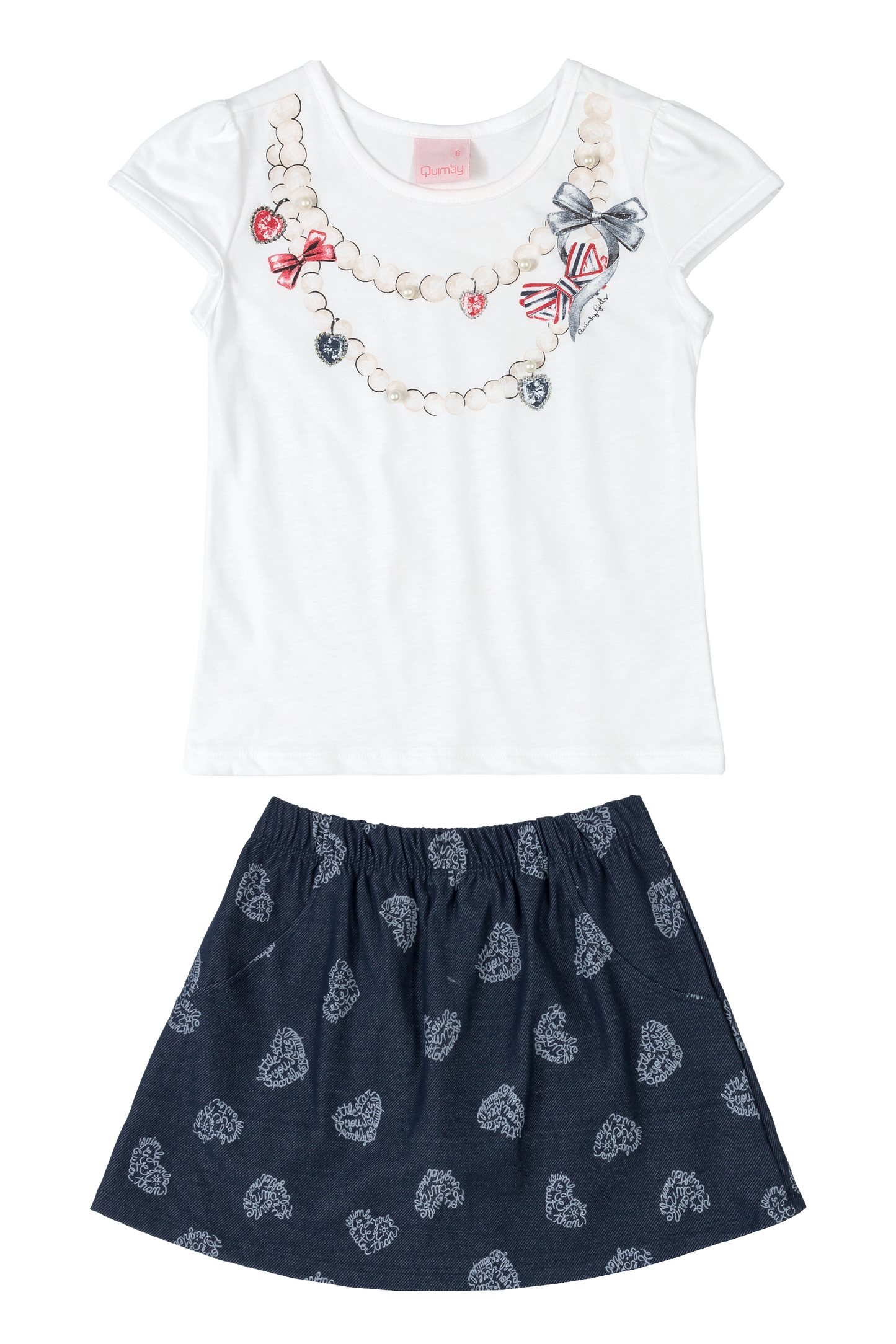 Necklaces Print Tee & Skort