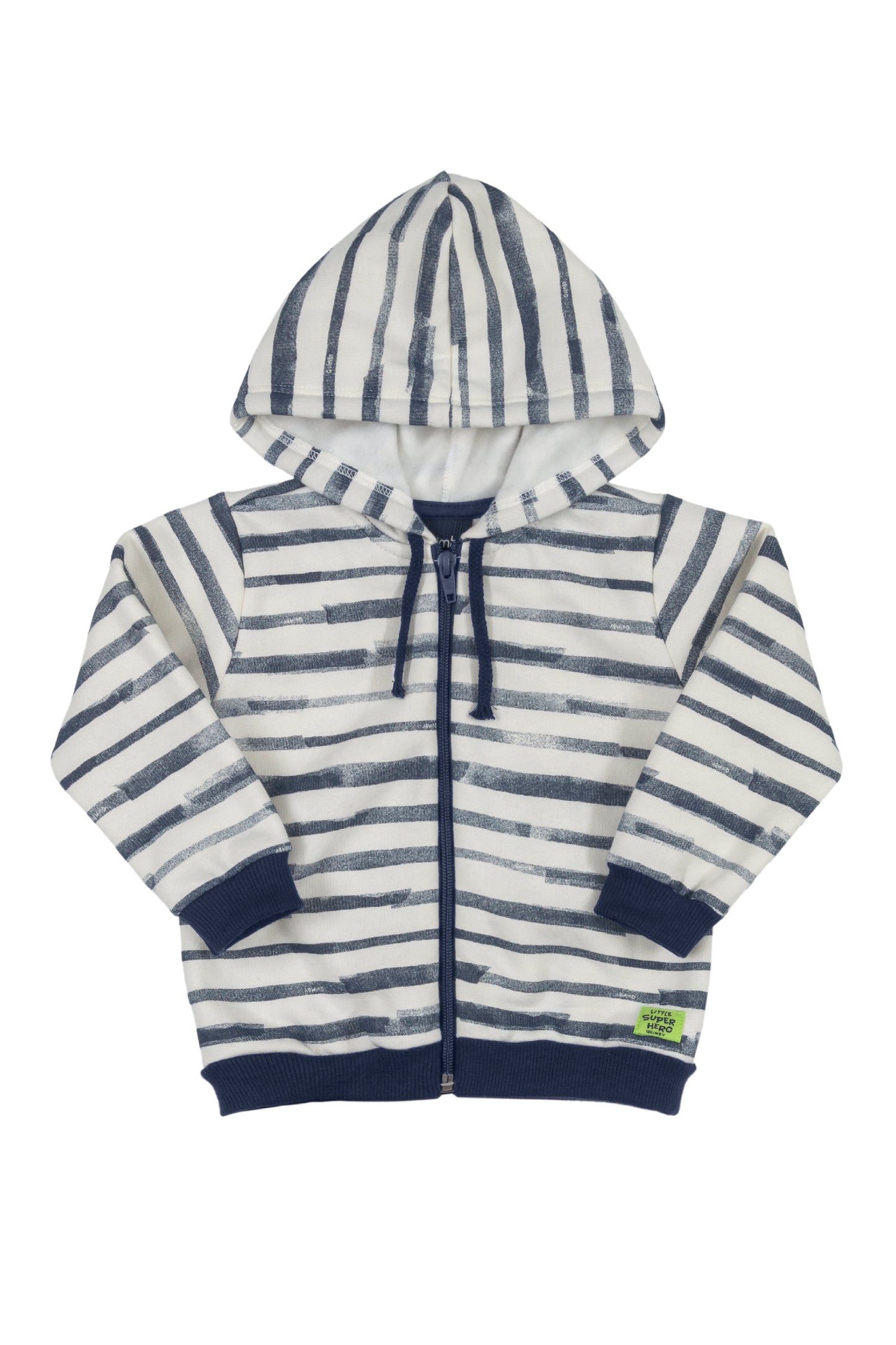 Navy Stripe Zip Up Hoody
