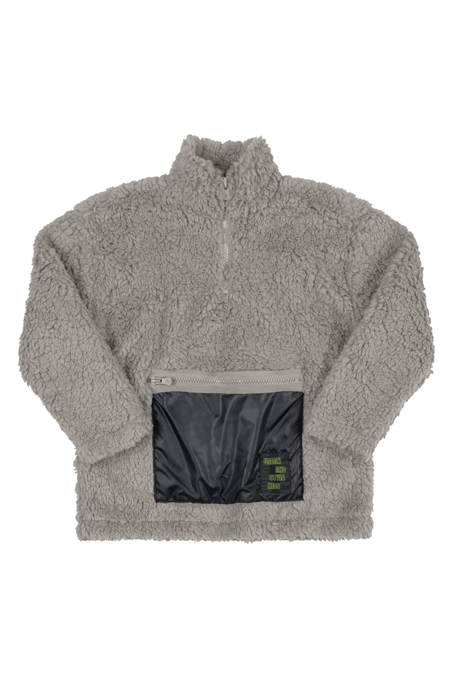 Faux Fur Sweater with Pleather Pocket