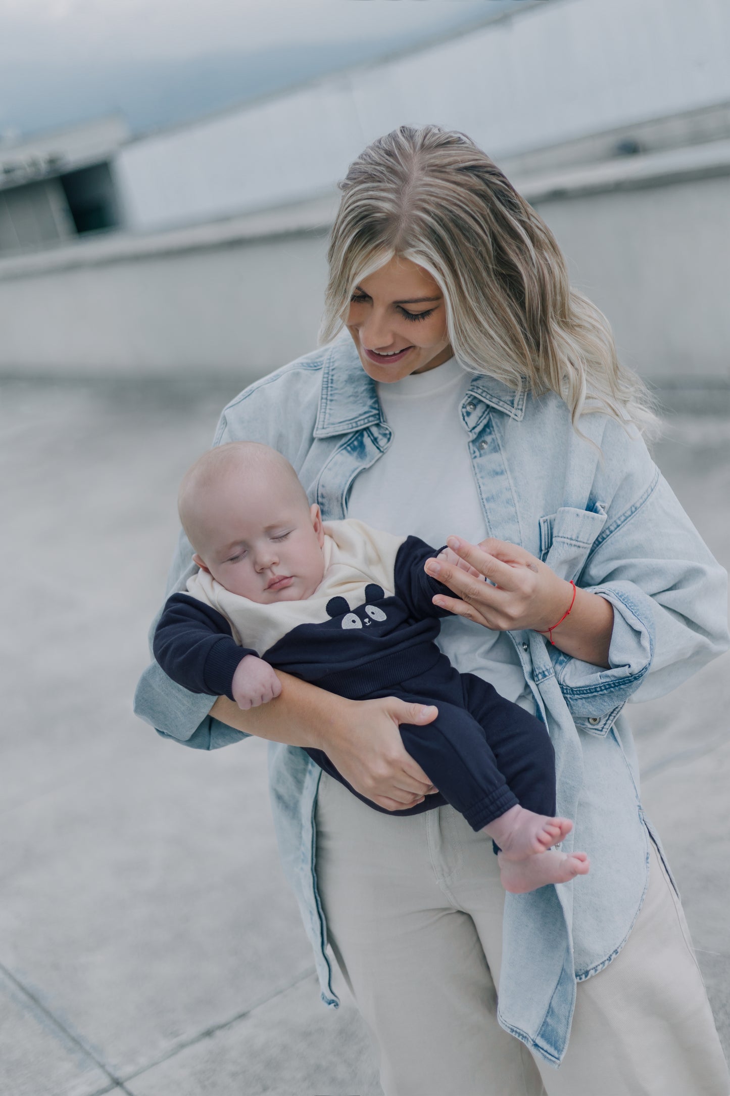 Color Block Sweatshirt, Animal Bodysuit & Sweatpants