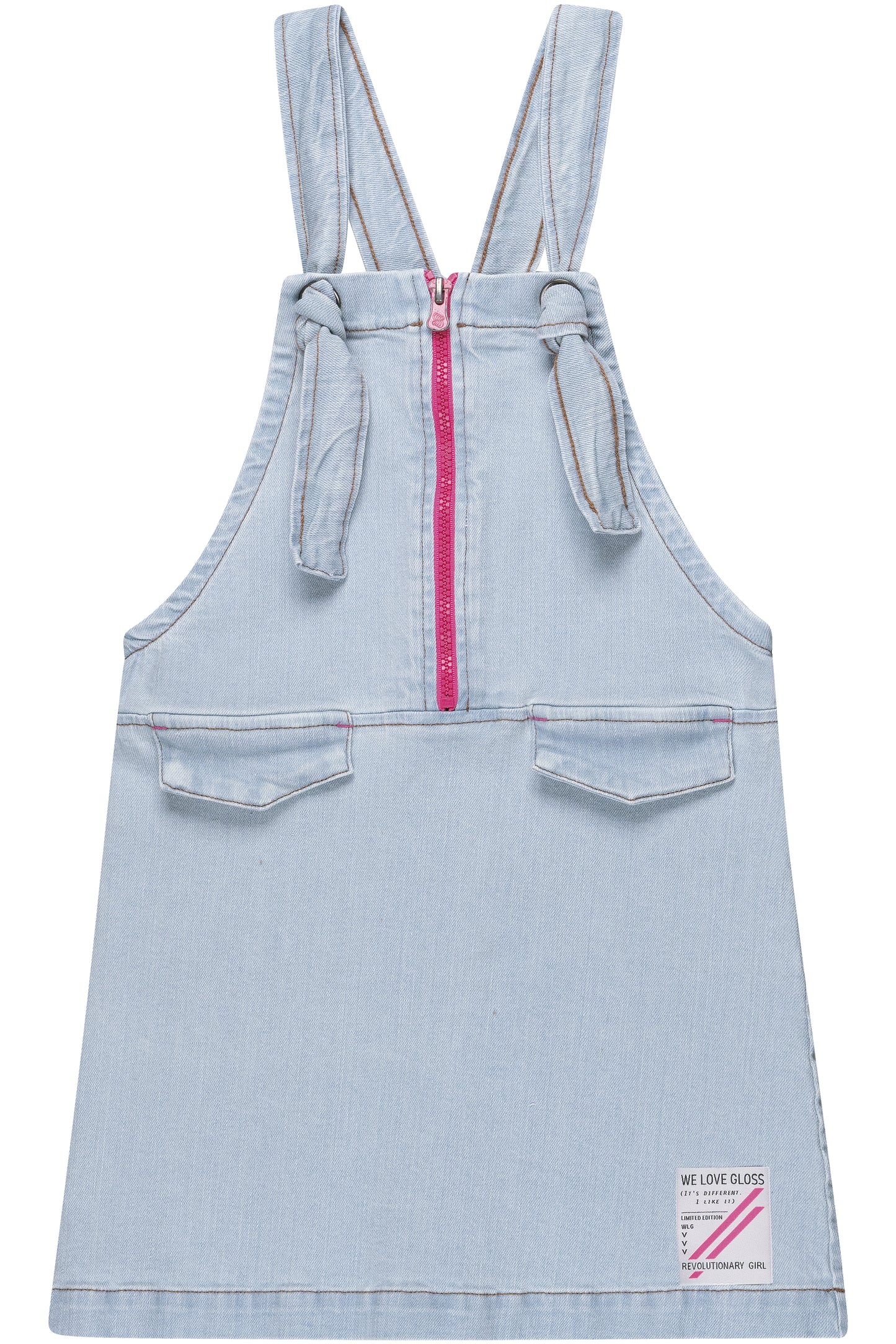 Ribbed Top & Denim Pinafore Dress