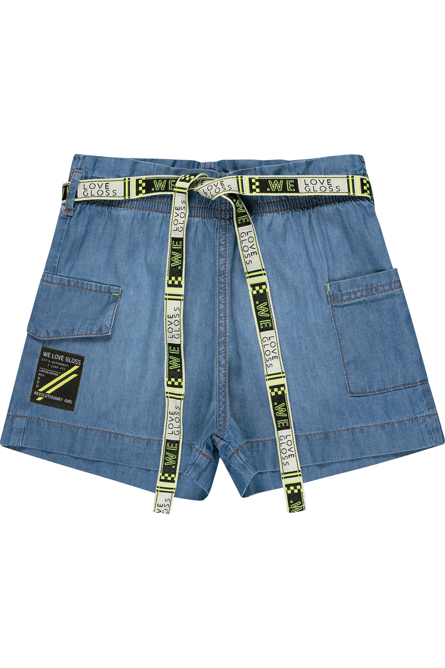 Ribbed Tank & Belted Denim Shorts