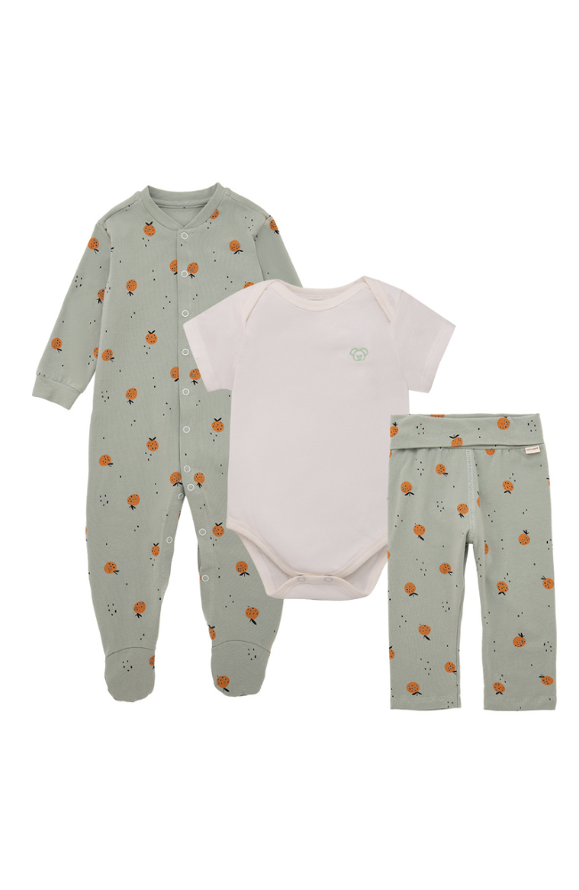 Berries Footie, Bodysuit & Pants
