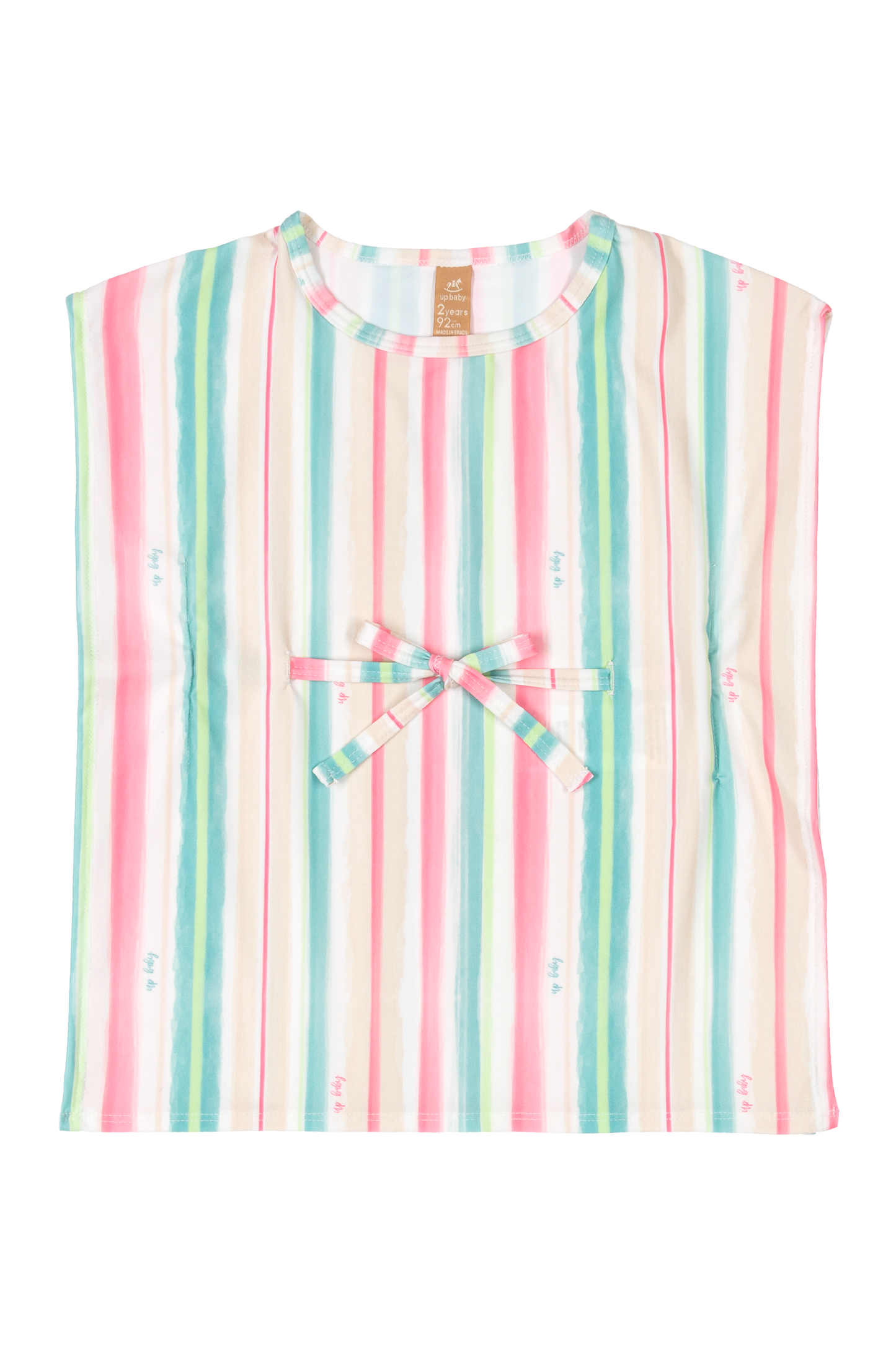 Pastel Stripe Swimsuit & Drawstring Cover Up