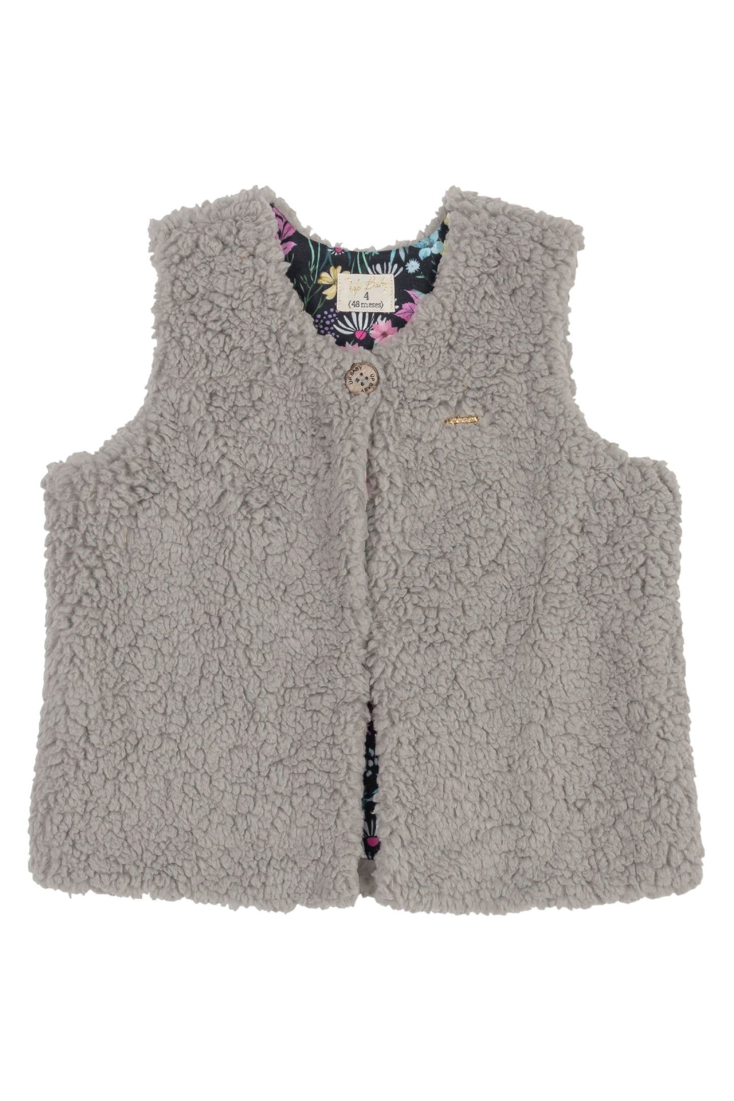 Faux Fur Vest in Grey