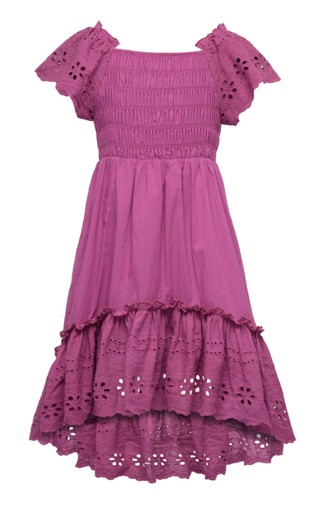 Eyelet Lace Ruffled Dress