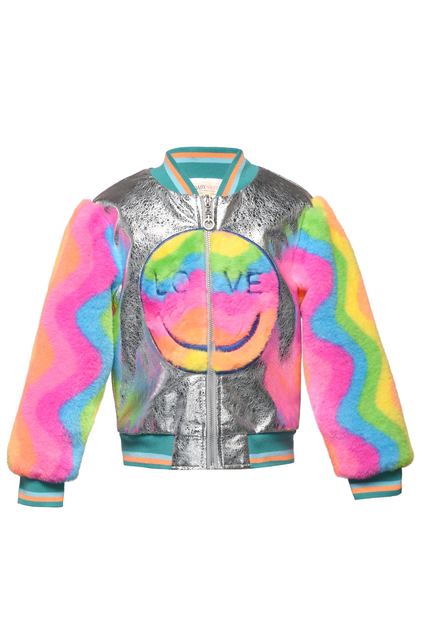 Rainbow Faux Fur Jacket