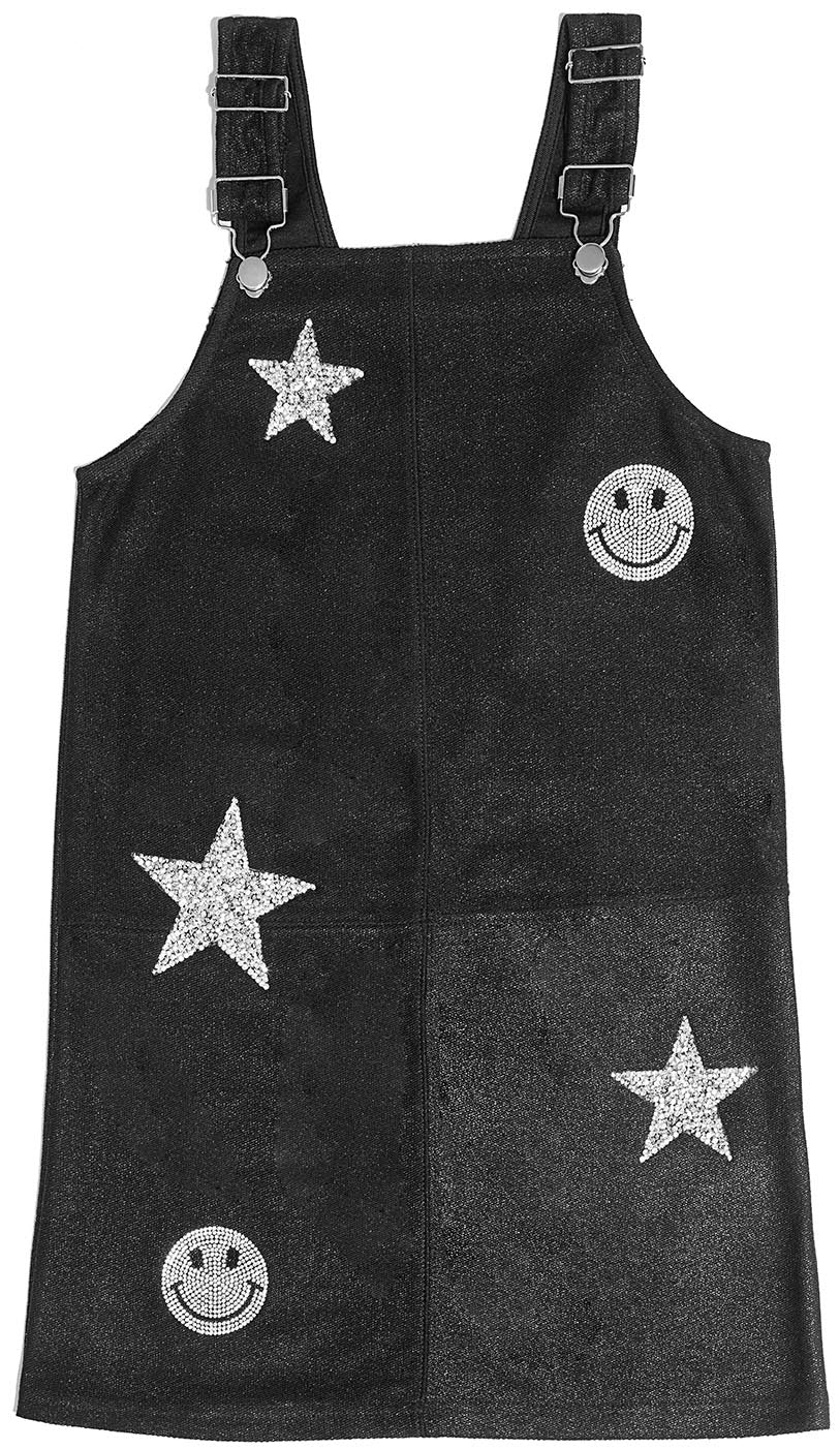 Hooded Studded Sweater & Patch Overalls