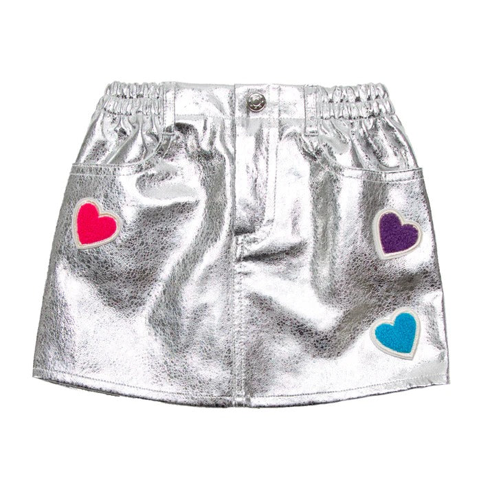 Twist Heart Top & Faux Leather Skirt