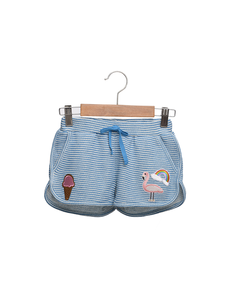 Pink Flamingo Sailor Top & Aqua Stripe Gym Short